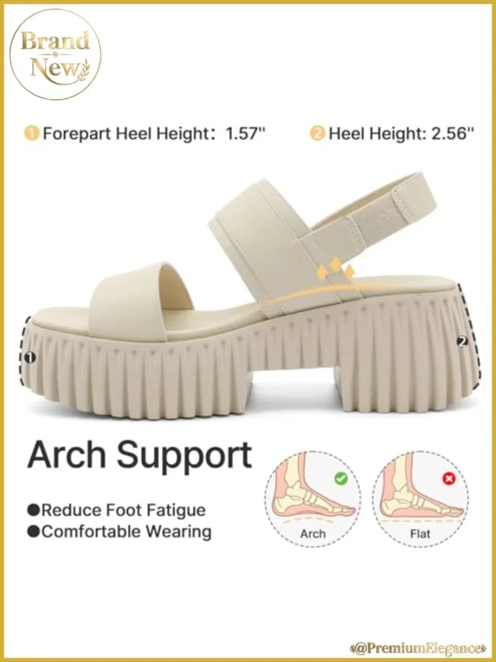 Womens Platform Sandals Chunky Wedge Heel Arch Support Comfortable